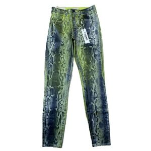 L'Agence Margot Snake Skin Jeans Size 24 High Rise Skinny Brand New
